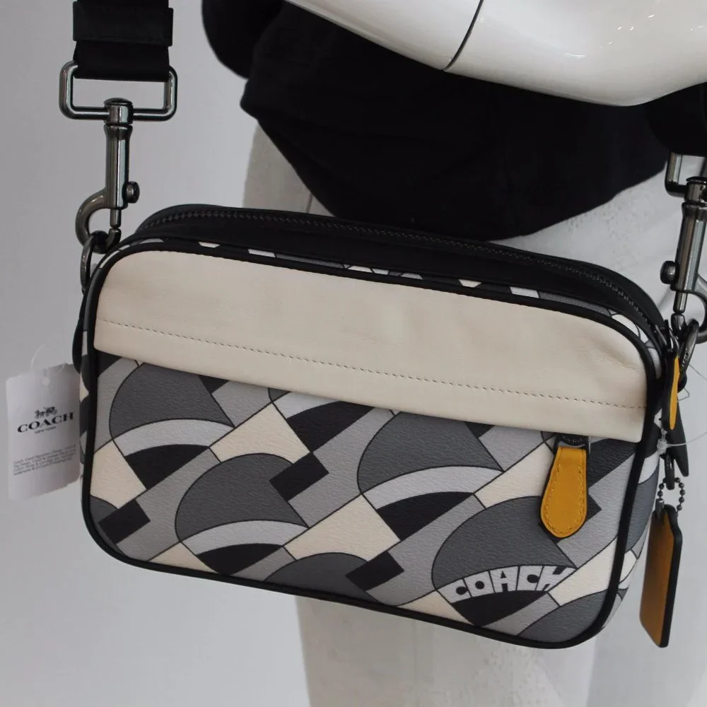 NWT Coach 1976 Graham deco bridge print leather crossbody bag COLORBLOCK purse